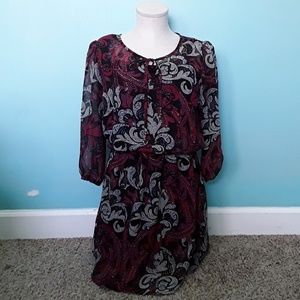 Printed Long Sleeve Dress